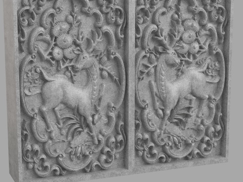  现代浮雕墙3d模型 