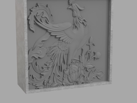  现代浮雕墙3d模型 