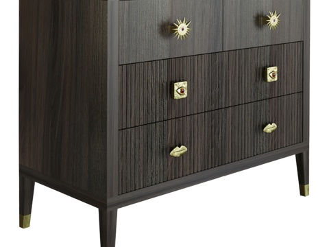  4抽屉亚麻布衣柜Elsa Dreams3d模型 