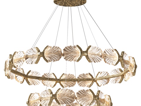  萤石吊灯952毫米+614毫米FL1170-10P3d模型 