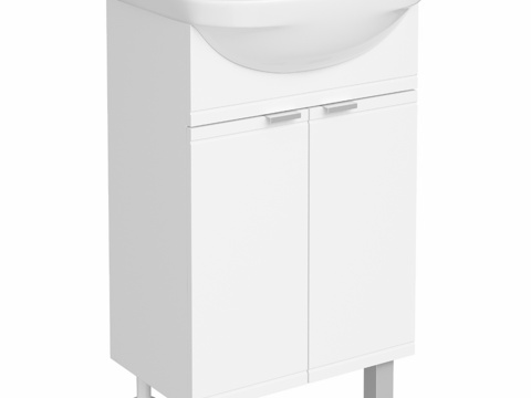  OM 带水槽柜 DIWO 德米特罗夫 50 落地款，白色3d模型 