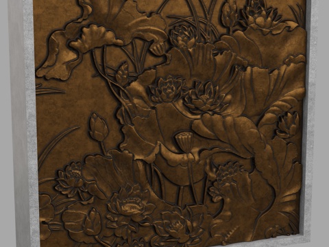  现代浮雕墙3d模型 