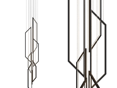  由不同梯形构成的长吊灯 IT-Tr3d模型 