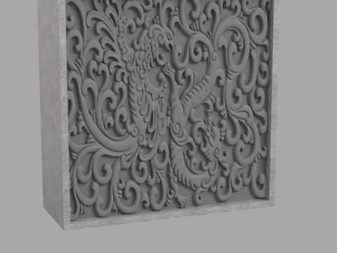  现代浮雕墙3d模型 