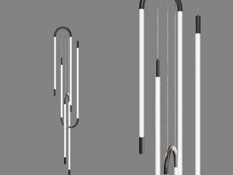  圆形底座三吊坠吊灯 I3d模型 