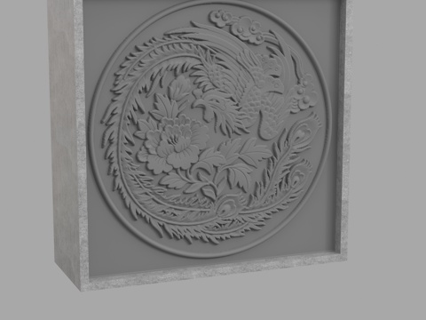  现代浮雕墙3d模型 