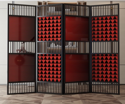  现代屏风隔断3d模型 