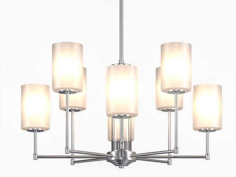  OM 玻璃灯罩杆式吊灯 LH56213,3d模型 