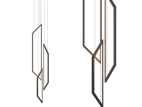  由不同梯形构成的长形吊灯 IT-Tr3d模型 