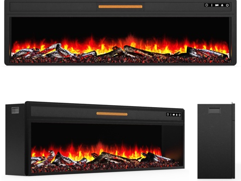  OM壁炉Vision 60 LOG LED3d模型 