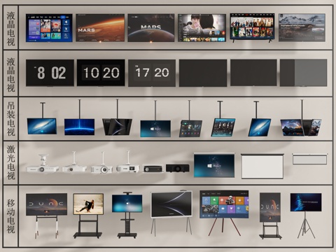  电视机屏幕3d模型 