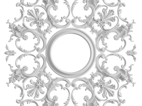  带灰泥装饰的玫瑰花饰，套装编号1193d模型 