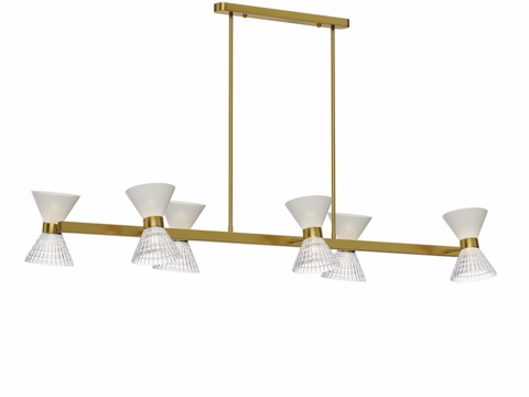  OM 灯具（带灯泡），黄铜材质，透明白色3d模型 