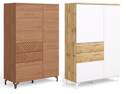  三门带抽屉衣柜Stefania3d模型 