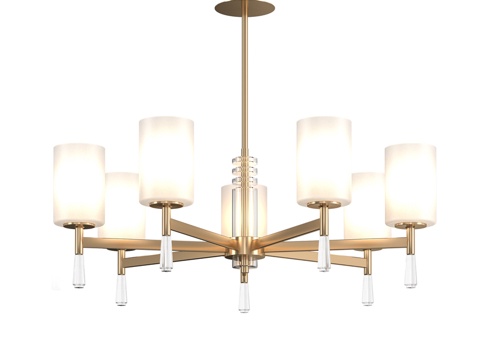  OM 玻璃灯罩杆式吊灯 LH56263,3d模型 