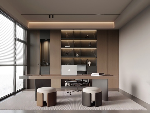  意式书房3d模型 