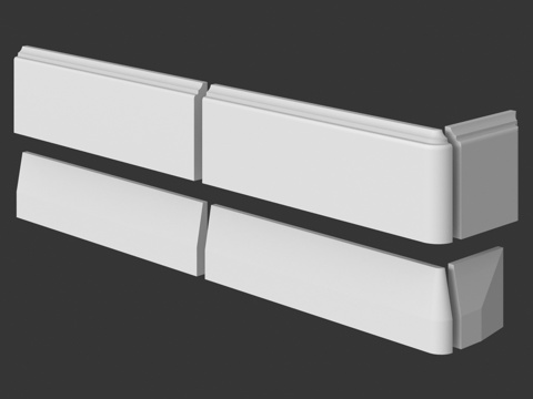  带端头的62和90型踢脚线。LepGrand3d模型 