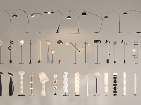 现代落地灯组合su模型