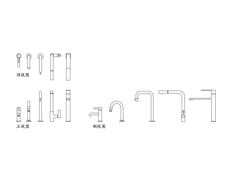 水龙头立柱 立式水龙头 台盆立柱 水龙头支架 水龙立柱cad施工图