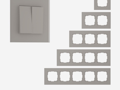  OM 插座开关用钢化玻璃边框3d模型 