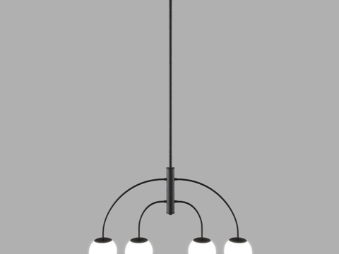  30179 4头黑色吸顶灯3d模型 