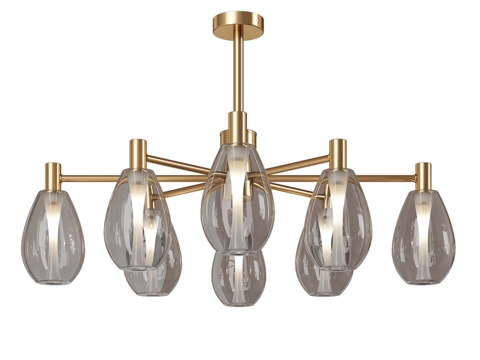  60175 8 吊灯 黄铜3d模型 