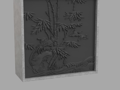  现代浮雕墙3d模型 