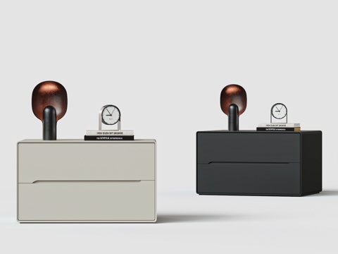  现代床头柜3d模型 