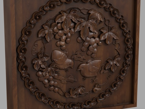  现代浮雕墙3d模型 