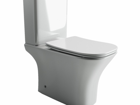  OM落地式马桶带水箱Alfa无框款3d模型 