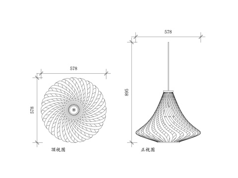 藤编灯 藤艺灯 藤条灯 编织藤灯 藤质灯饰cad施工图