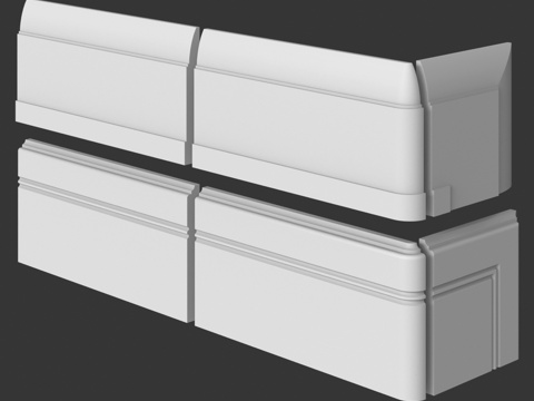  带端头的56和57款踢脚线。LepGrand3d模型 