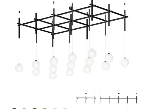  球状管网吊灯-153d模型 