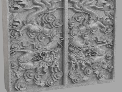  现代浮雕墙3d模型 