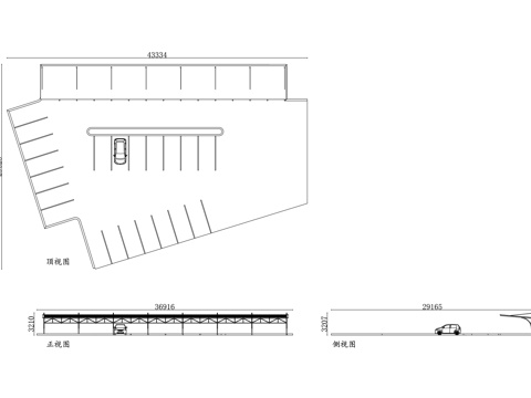 钢结构车棚遮阳顶 钢构停车篷顶棚 钢制停车遮阳板 钢结构停车cad施工图
