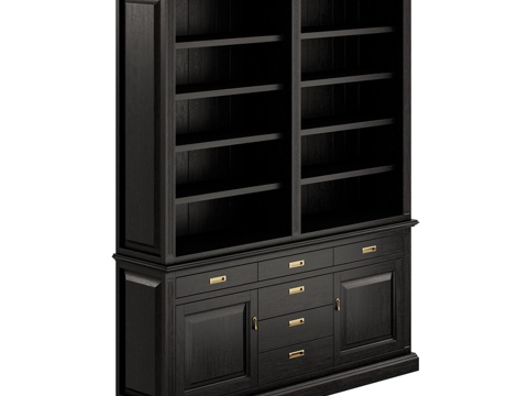  TIMELESS 三格带抽屉层架单元3d模型 