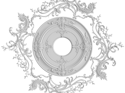  带灰泥装饰的玫瑰花饰，套装编号1313d模型 