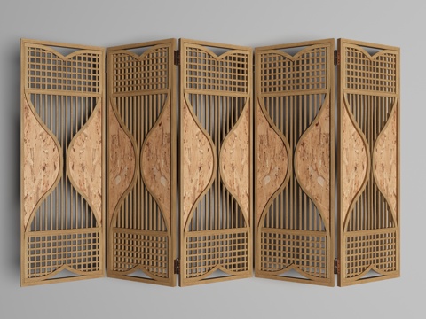  现代屏风隔断3d模型 