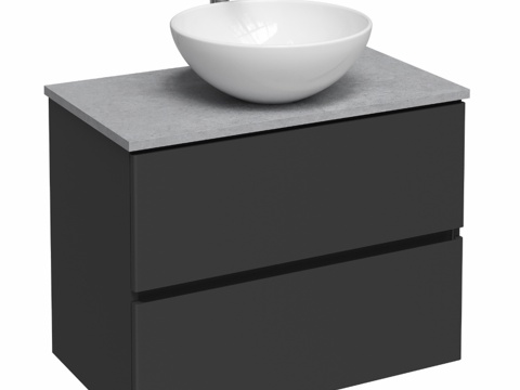  带水槽的OM柜 STWORKI Kolding 80 无烟煤3d模型 