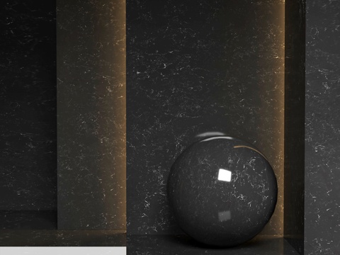  石英石 Noblle Quartz Q719 卡拉拉黑3d模型 