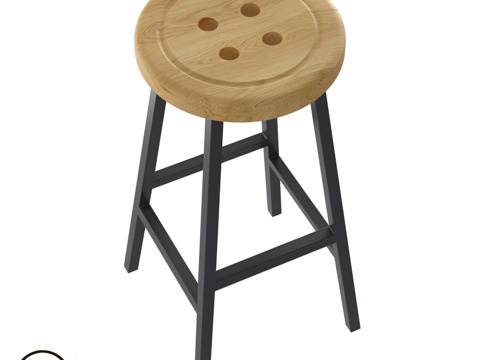  斯塔尔-马西夫纽扣-65吧凳3d模型 