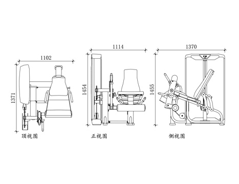 腿部伸展机 腿屈伸训练器 伸腿训练机 腿部拉伸机 下肢伸展器cad施工图