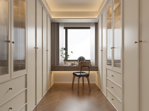  法式衣帽间3d模型 