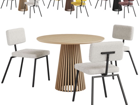  (OM)餐桌组 VOLAN WOOD+KRAB 来自 MAN3d模型 