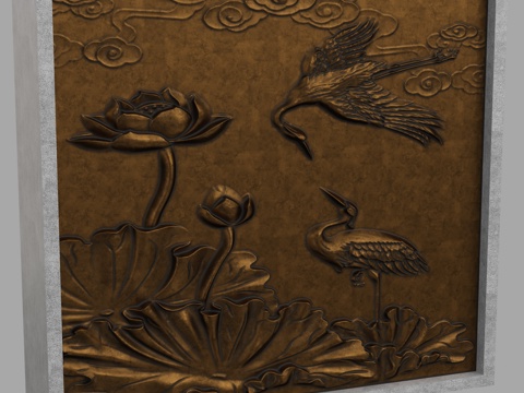  现代浮雕墙3d模型 