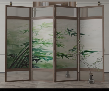  现代屏风隔断3d模型 