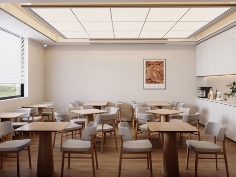 现代自助餐厅 餐饮间 食堂 自助食堂su模型