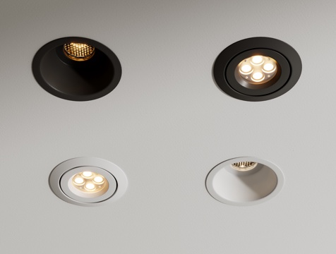  现代筒灯射灯3d模型 