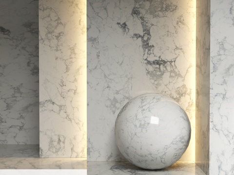  石英石 Noblle Quartz Q922 阿拉贝斯卡托白3d模型 