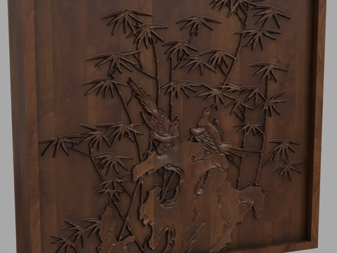  现代浮雕墙3d模型 